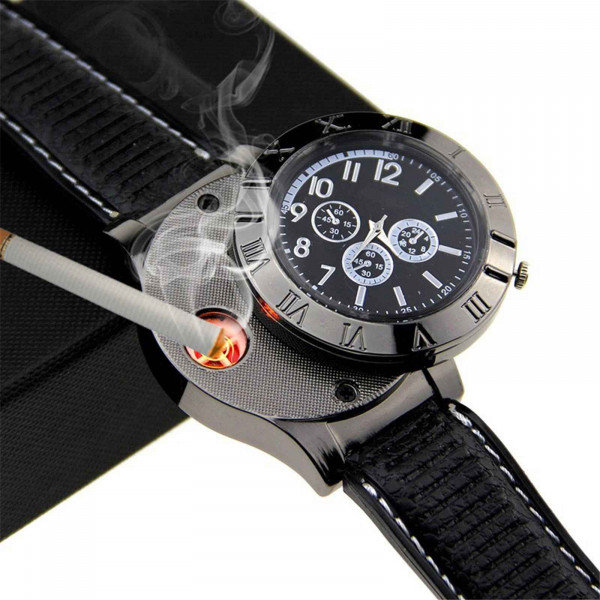 USB Electronic Cigarette Lighter Watch – Front View