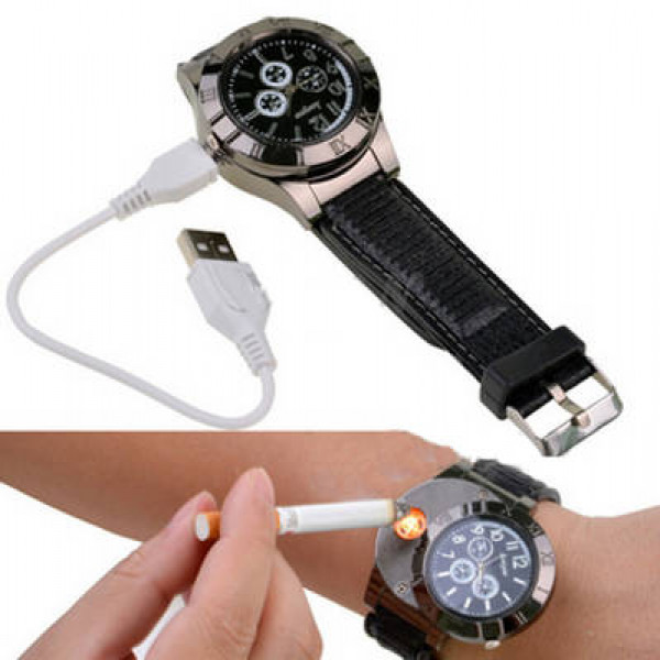 USB Lighter Watch – Side Angle Showing Lighter Slot