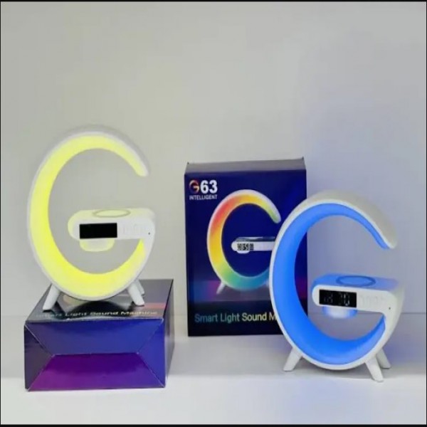 G-63 Smart Google Light front view with RGB LED lighting and clock display.