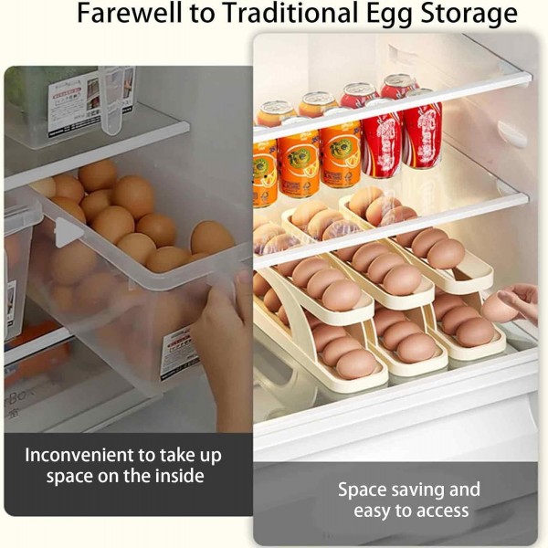 "Gravity Rolling Egg Dispenser Rack – Space Saving Egg Organizer"