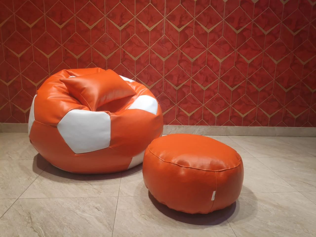 XXL Football Shape Bean Bag Chair – Front View
