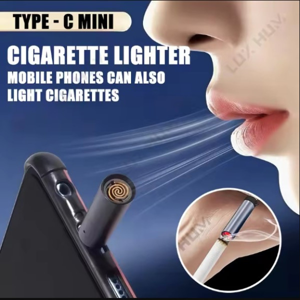 EN: Type-C mini cigarette lighter connected to mobile phone