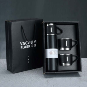 Premium Vacuum Flask Set – Hot & Cold Drinking Water Bottle with Cups