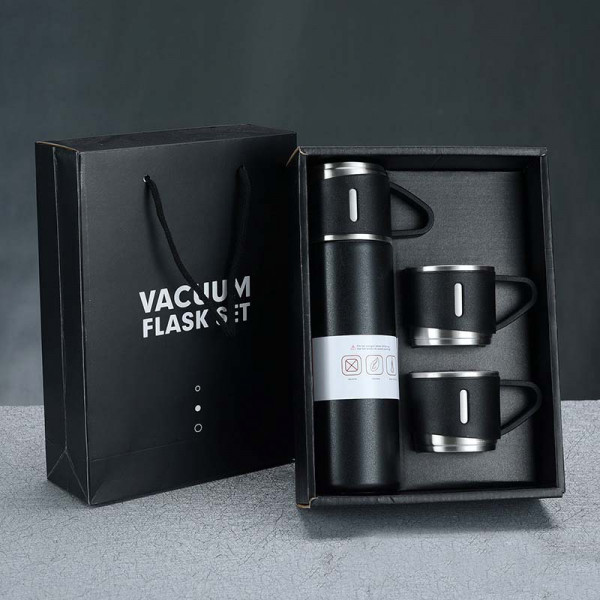 Premium Vacuum Flask Set – Hot & Cold Drinking Water Bottle with Cups